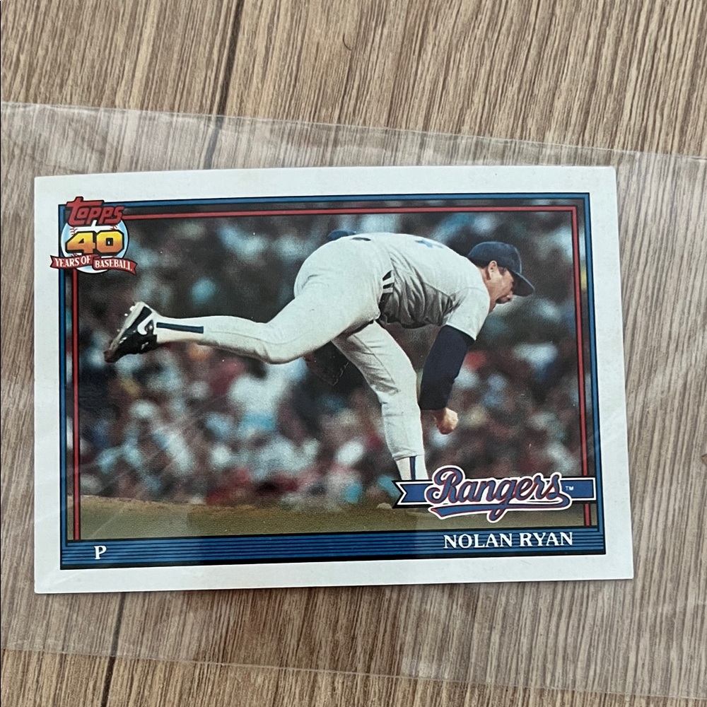 Topps 40th Anniversary Rangers Card with Blue and White